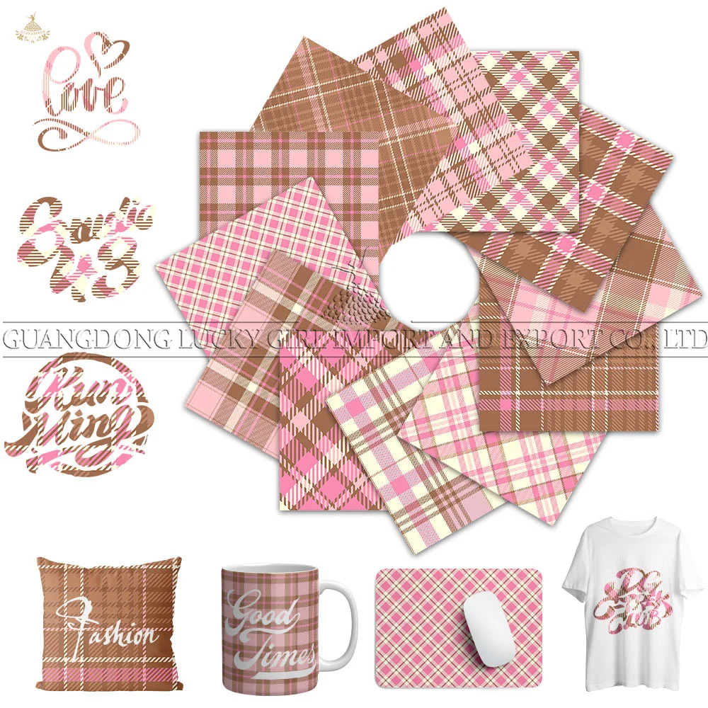 Lucky Goddness Pink Plaid Infusibile Inchiostro Di Trasferimento 12X12 In Sublimazione Inchiostro Di Carta Per Trasferimento Per Cricut Joy Heat Press