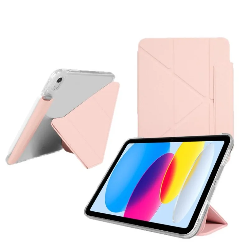Y-Folding Transparent Back Case with Buckle Tower