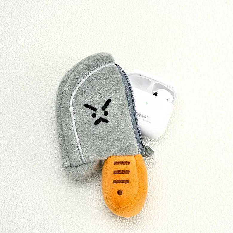 Universal Auto Schlüssel Fall Shell Fob Abdeckung Weiche Kopfhörer Lagerung Tasche Küche Messer Plüsch Wütenden Ausdruck Kreative und Lustige – Detail 11