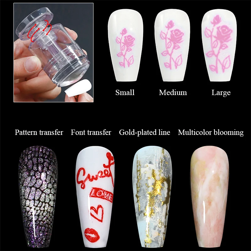 Reusable Nail Stamper with Scraper Silicone Nail Seal Stamp French Nails  Nail Art Stamping Tool Manicuring Accessory Nail Tools - AliExpress