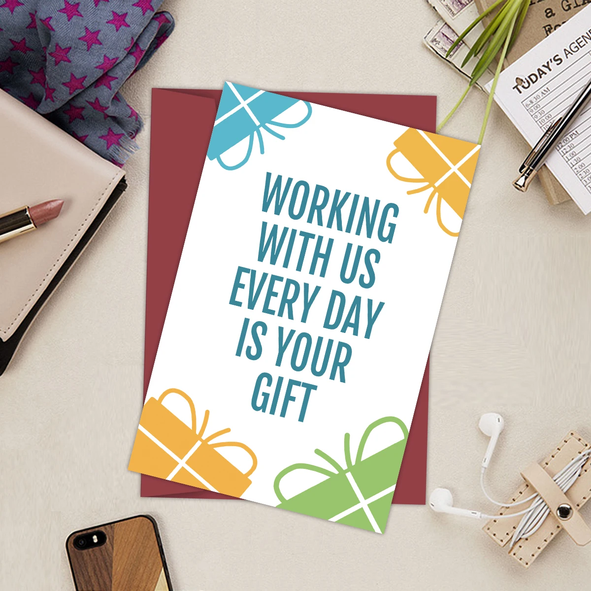 

1PC Funny Birthday Card For Coworker,Hilarious Birthday Card For Boss,Humorous Worker Card,Working With Us Everyday Is Your Gift