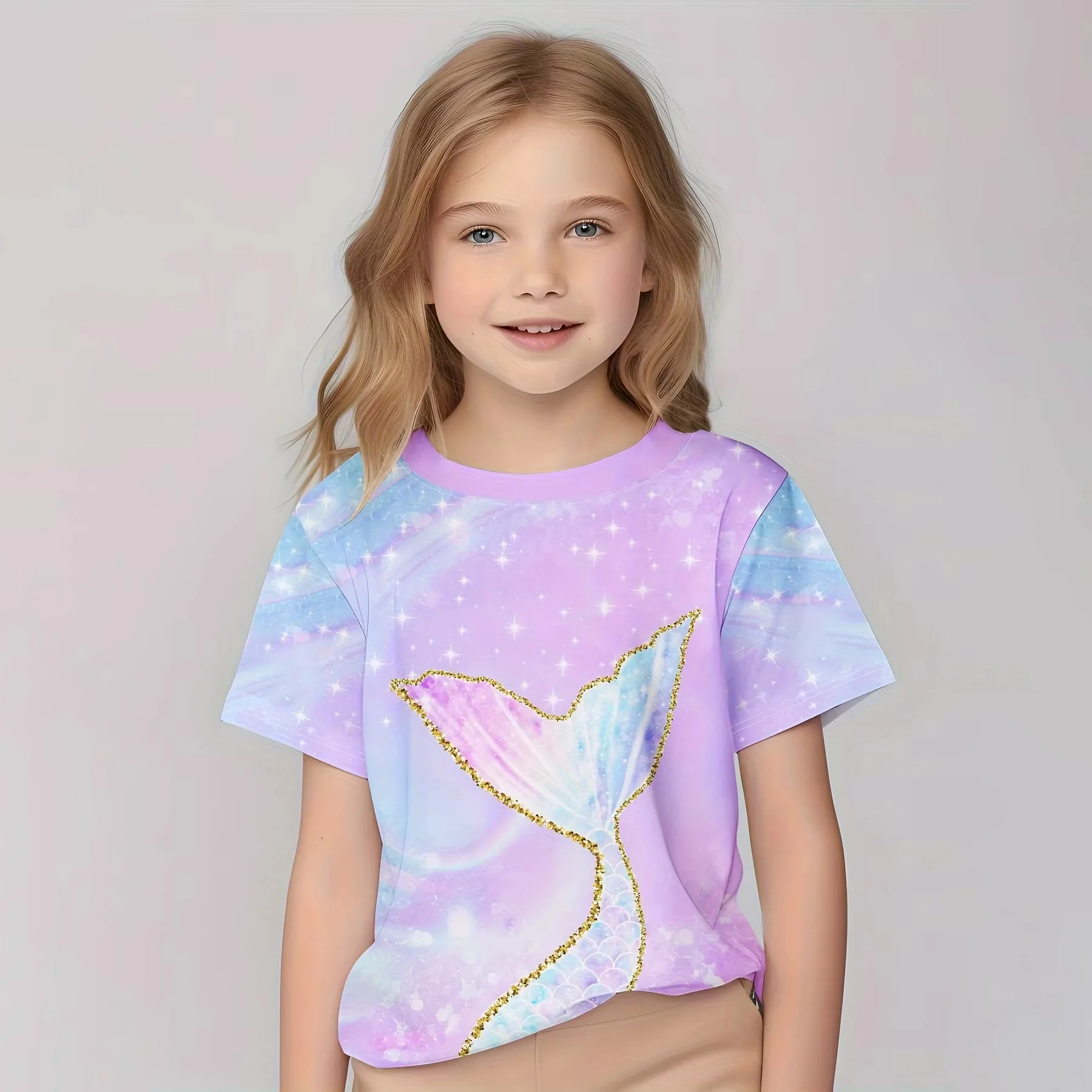 Kinderkleidung Mädchenkleidung Kurzarm Mädchen T-Shirt Kawaii Tiere 3D-Druck Tops Kinder Sommerkleidung Babykleidung 2-10 Jahre