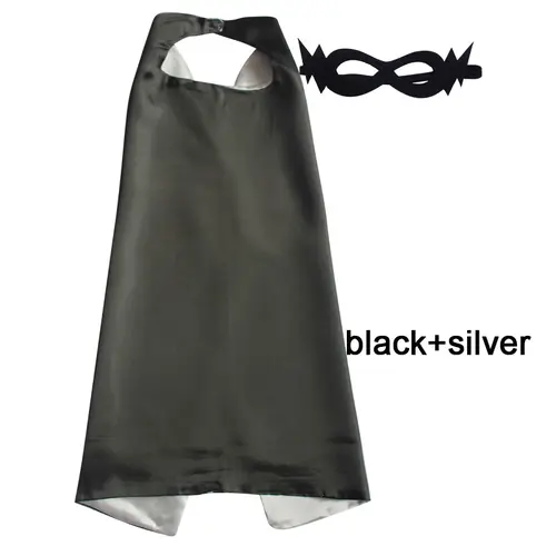 Superhero Capes with Mask REVERSIBLE Two Colored Child Cape Birthday Party Favor Satin Solid Capes Boys Girls Satin Capes - Image 7