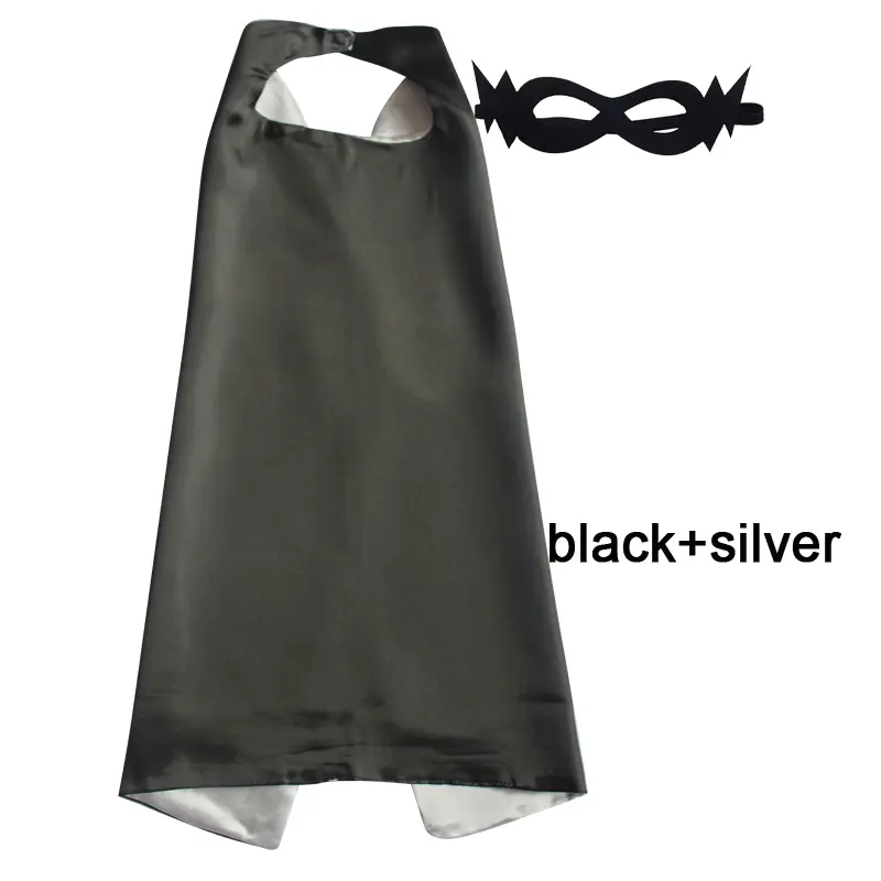 Superhero Capes with Mask REVERSIBLE Two Colored Child Cape Birthday Party Favor Satin Solid Capes Boys Girls Satin Capes - Image 7