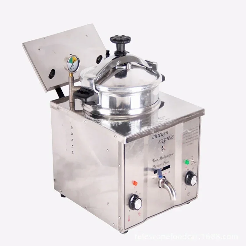 Desktop Pressure Fryer Food Grade Stainless Steel Bench 16L Electric Frying Pan Cooking Appliances Electric Pressure Cookers