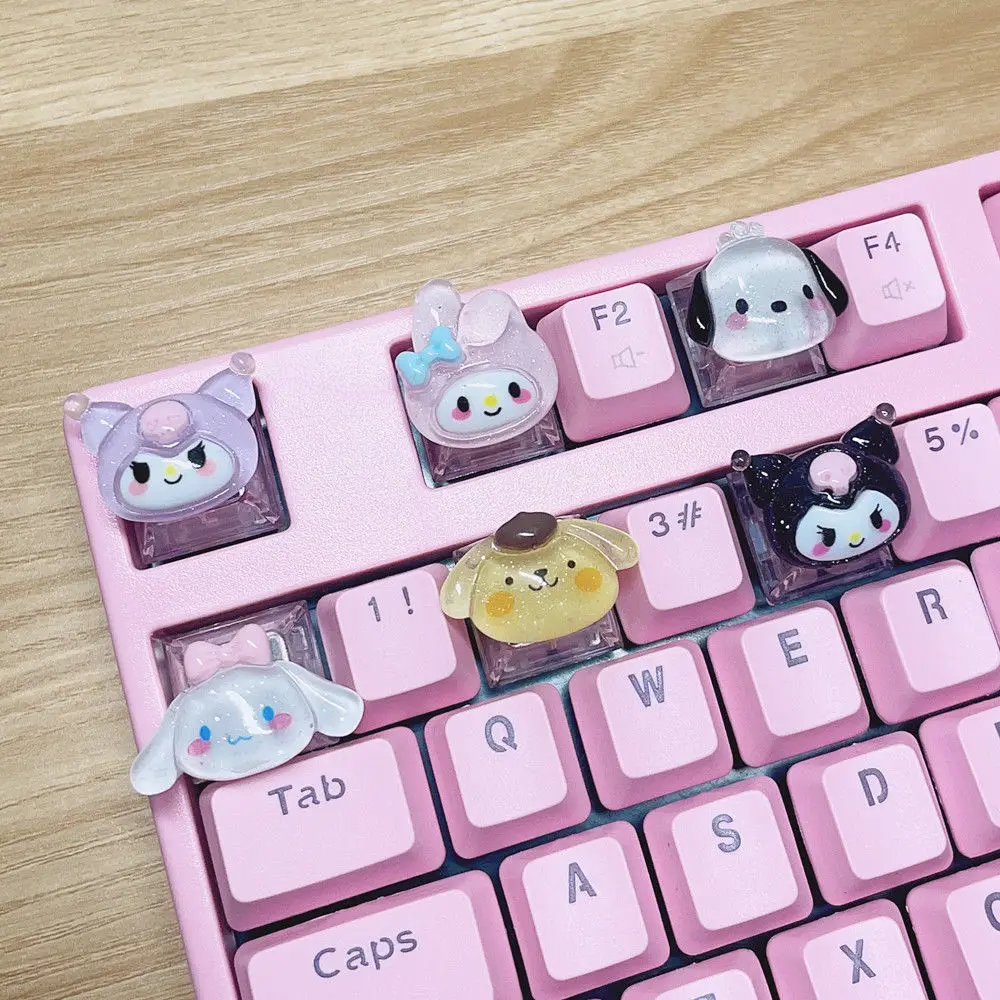 Мультяшная Kuromi Melody Cinnamoroll ненепрозрачная игровая клавиатура Cherry Axis колпачки для механической клавиатуры Cherry MX