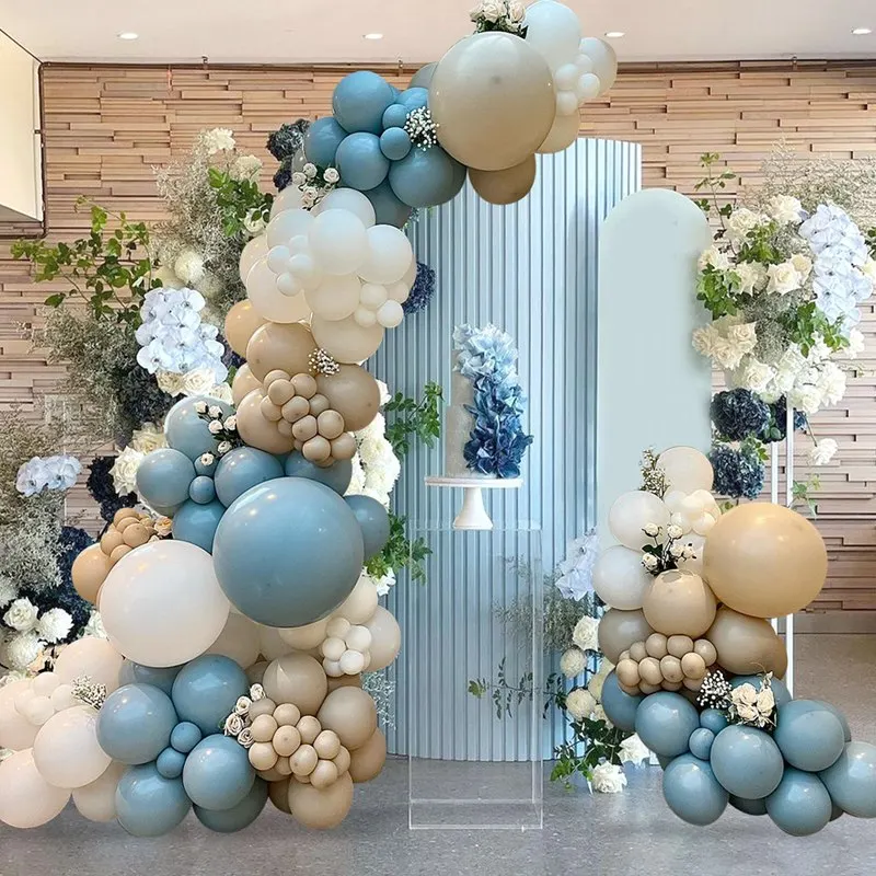 Blue Balloon Garland Arch Kit Macaron Metallic Latex Ballons Wedding Birthday Party Decoration Kids Adult Baby Shower Boy Globo