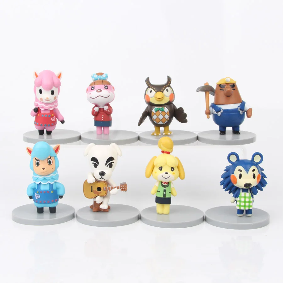 

8/16pcs Animal Crossing Anime Figures Toys PVC Action Figure Portrait Isabelle Tom Nook Lisa Collection Model Dolls for Gift