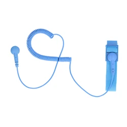 Anti - Static Adjustable Wrist Strap with Grounding Wire - Stretchable and Reusable Design (Blue)
