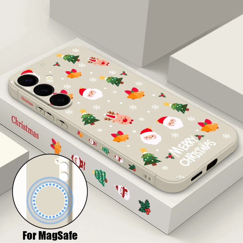 Festive Santa & Elk Magnetic Phone Case with Magsafe Wireless Charging Compatibility