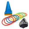 1 Set Party Games Ring Toss Game Carnival Combo Set Soft Plastic Cones Ring Toss Games Throwing Game Toy For Kid Adult 1