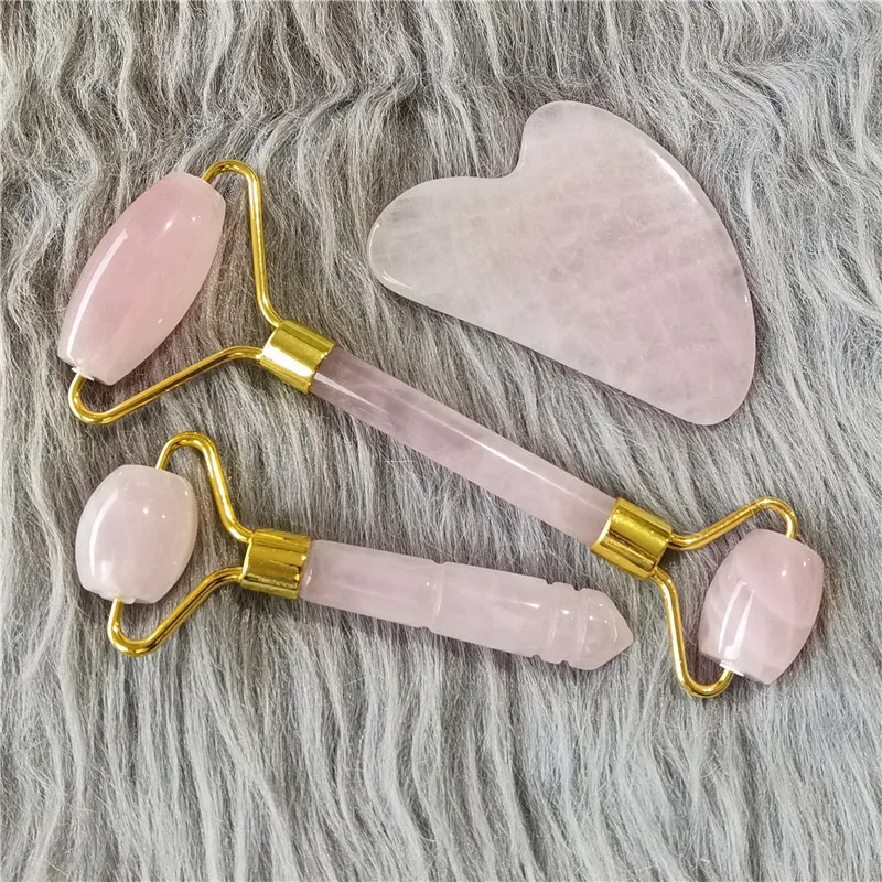 Massaggiatore A Rullo Per Rullo Di Massaggio In Pietra Di Giada Per Il Viso Raschietto Per Il Viso Naturale Lifting Facciale Gua Sha Rullo Di Massaggi