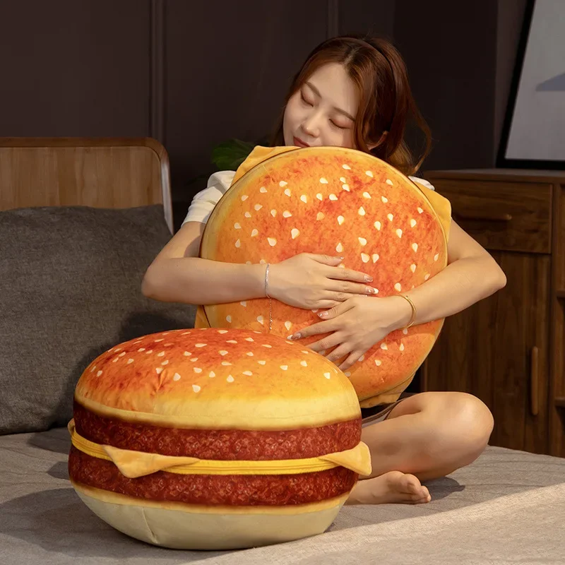 Realistic Burger Pillow Cushion - Fun Prank Gift, Office Chair Pad, Ha –  DormVibes