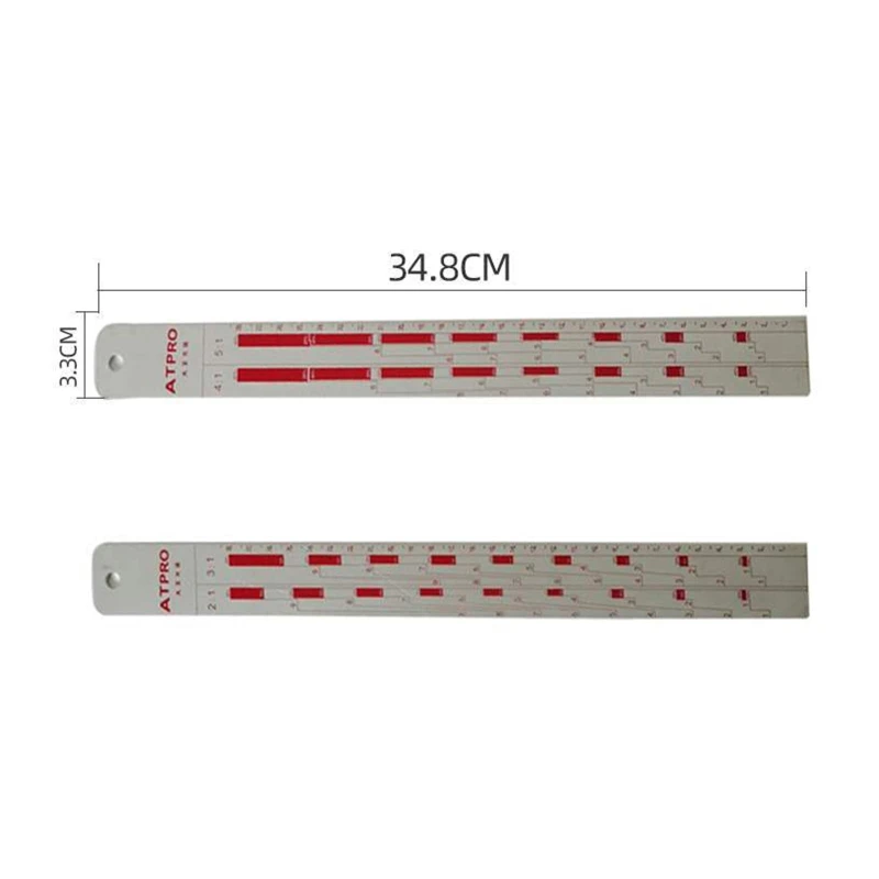 Metal ruler Lightweight Paint Stick Car Body Paint Proportional Measuring Scale Mixing Ruler 2:1/3:1/4:1/5:1 Thin Stirring Stick
