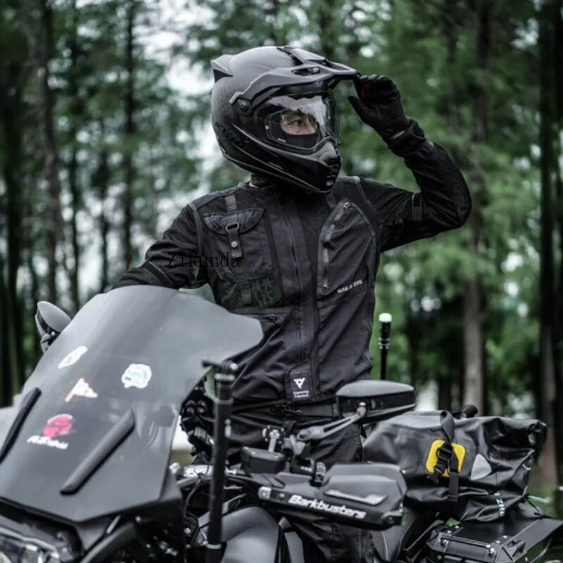 Motorcycle summer riding clothes men's and women's mesh breathable anti-drop locomotive clothes functional wind jacket armor