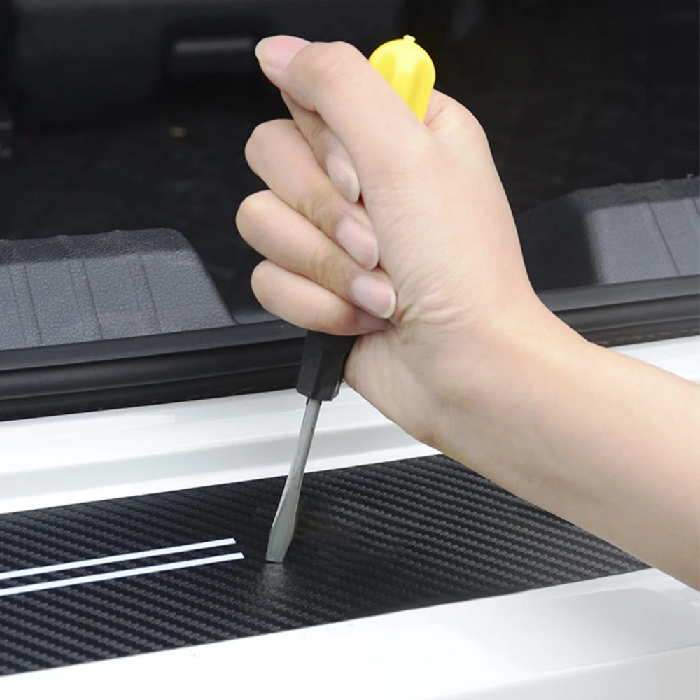 4PCS Car Sticker Protector Black Pu leather Car Door Sill Threshold Anti-scratch For VW RLINE POLO golf passat GTI
