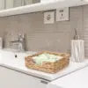 Square Napkin Holder Disposable Guest Towel Napkins Storage Holder Woven Water Hyacinth Napkin Dispenser Serving Tray for table 3