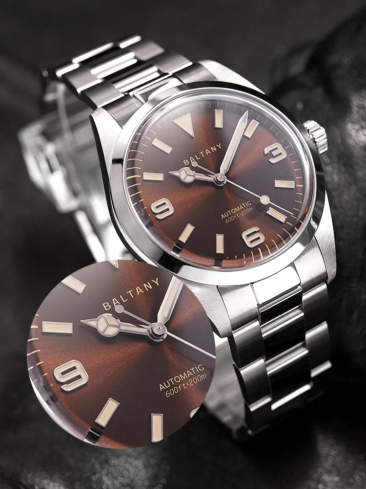 Baltany Explorer Homage 39MM Vintage Watches S4035 Stainless
