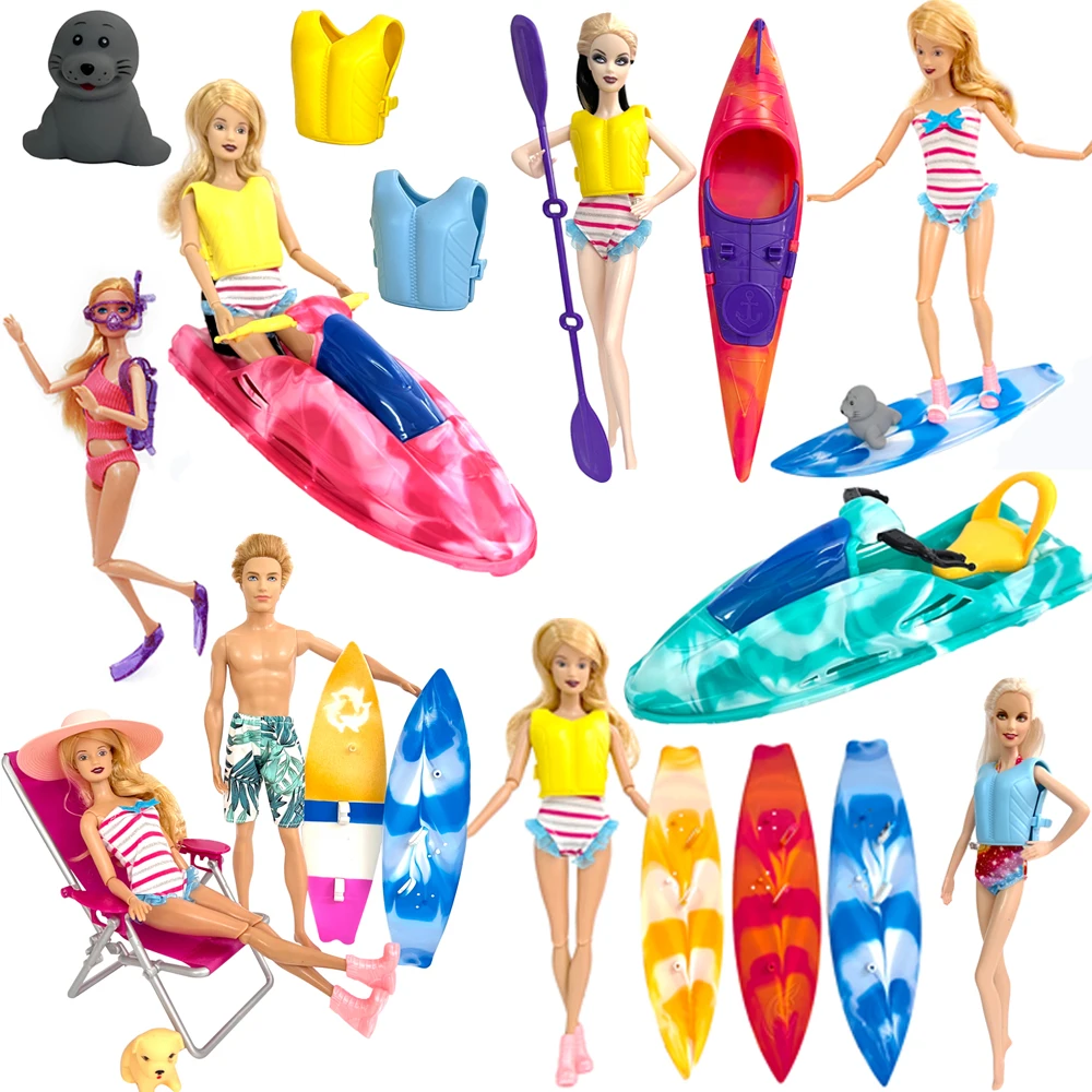 Nk Funny Toys Fashion Beach Sports Accessories Surfboard Kayak Motorboat  Summer Beach Swimwear For Barbie Doll For Ken Doll Jj - Dolls Accessories -  AliExpress