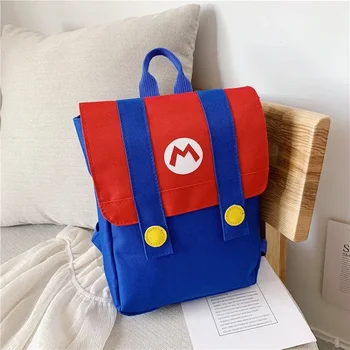 Zaino Super Mario Bros in nylon ad alta capacità impermeabile Periferiche anime Asilo Borsa da scuola per bambini Cosplay Regalo festivo 1