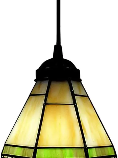 

ED Pendant Lighting 6 Inch Width Shade Tiffany Designed Art Glass Style Mini Pendant Light Art Decoration Ceiling