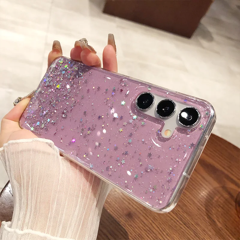 Sparkling Soft Epoxy Silicone Clear Phone Case Cover