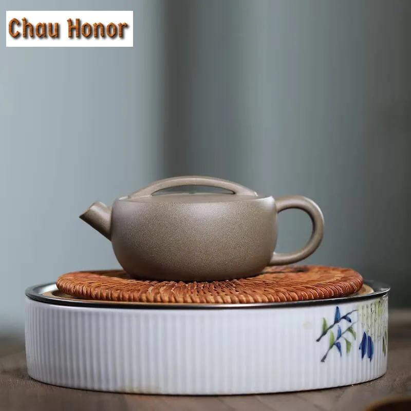 130ml Authentic Yixing Raw Ore Cyan Lime Mud Zisha Teapot Handmade Home Kung Fu Tea Set Tea Ceremony Accessories Drinkware Gift