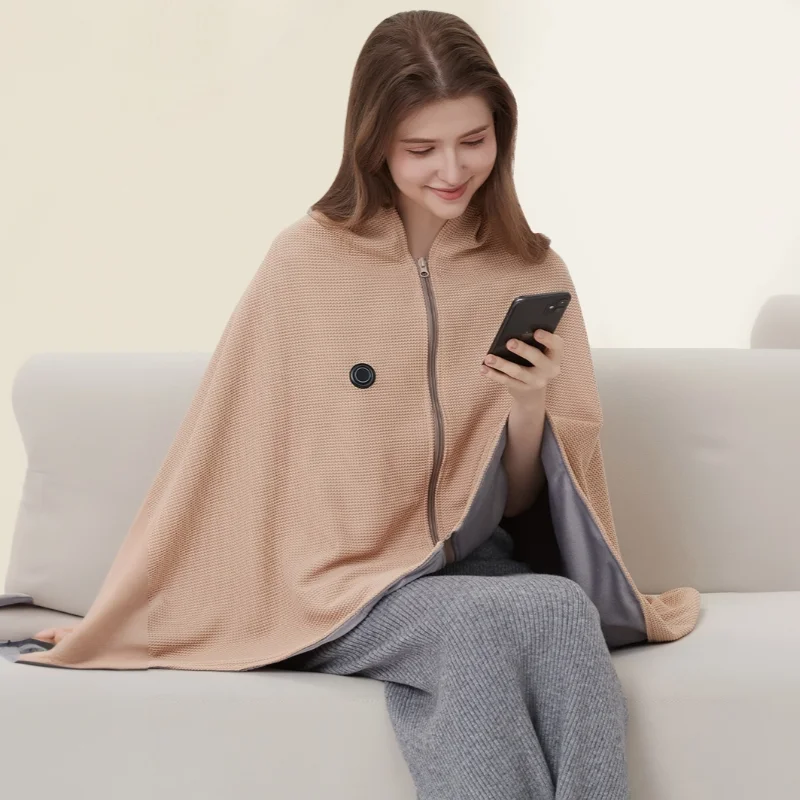 Office USB Electric Heating Blanket Wearable Heated Throw Blanket Adjustable 3 Levels Temperature Machine Washable Warmer