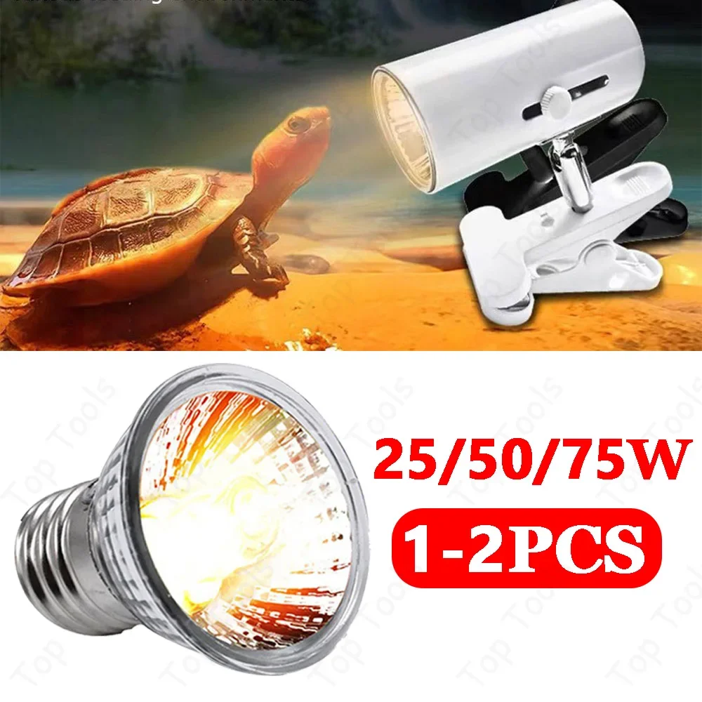 1-2PCS UVA UVB Light Bulbs 25/50/75W Heating Temperature Controller Reptile Lamp Bulb Turtle Basking UV Light Bulb Heating
