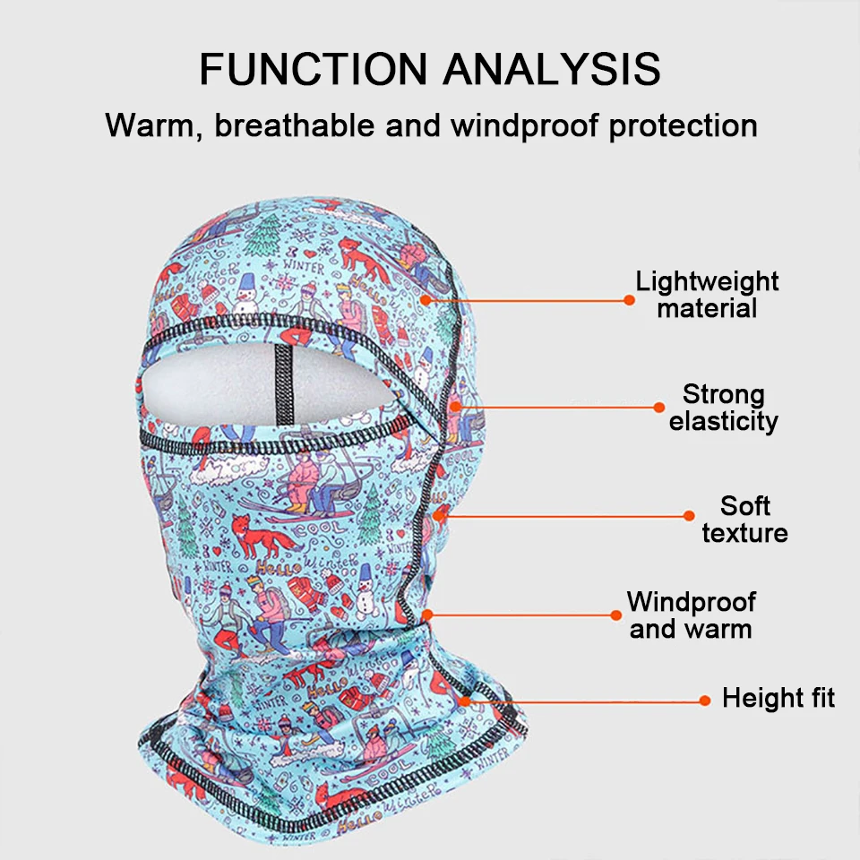 Winter Breathable Windproof Cycling Balaclava Climbing Ski Hiking Hood Face Mask Motorcycle Fleece Warm Headgear Men