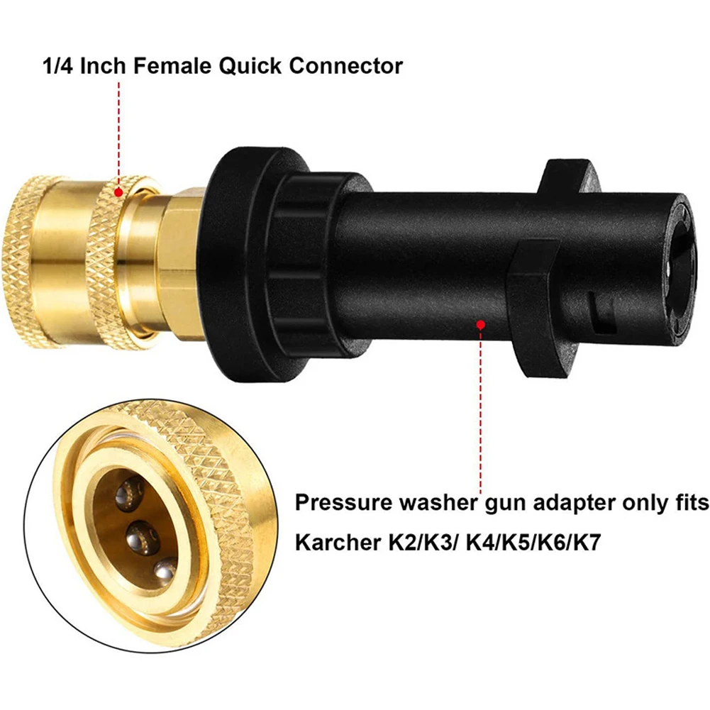 압력 와셔 깍지 깍지 팁 회전 터보 퀵 커넥트 어댑터, Karcher K2 K3 K4 Karcher K5 K6 K7 용, 1/4 인치, 5 in 1