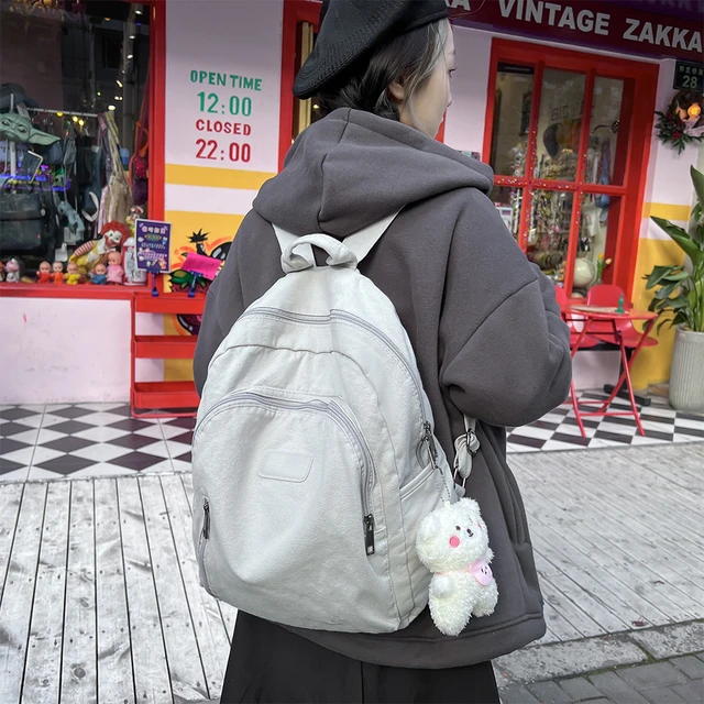 Mochila para mujer, mochila escolar para chicas adolescentes, mochilas  escolares para estudiantes, mochila de viaje con múltiples bolsillos de  Color sólido para mujer - AliExpress