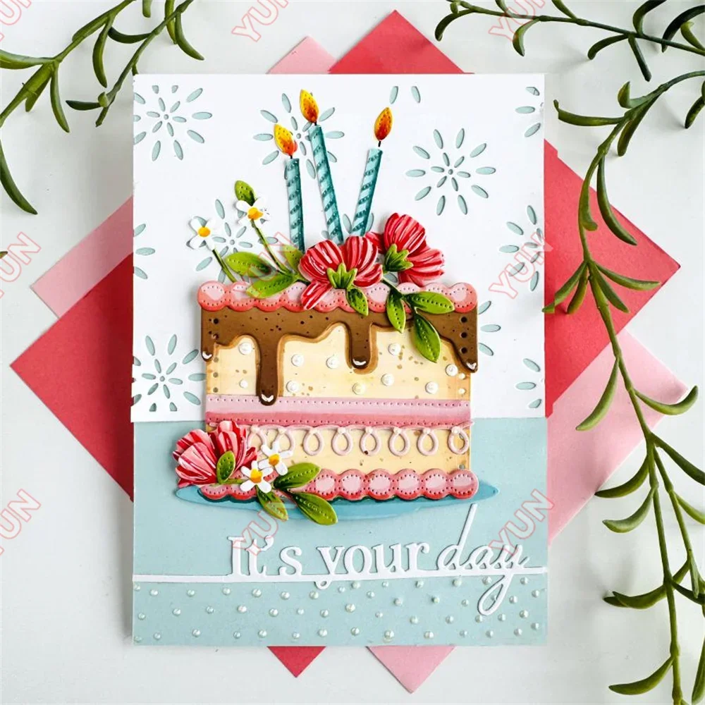 Scrapbooking Card 2025 New Papertrey Ink Dies Stamps Stencils Flowers Cake Builder Balloon Party Hat Birthday Sentiment Die DIY - 6