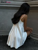 Weird Puss Y2K W-Neck Dress Women Summer Trend Sleeveless Backless Mesh Silk Patchwork elegant Birthday Party Prom Loose Bodycon - Image 4