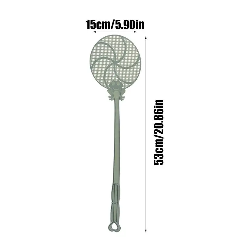 Fly Swatter for Indoors 2pcs Thicken Wall Mount Long Handle Wide Mesh for Balcony Patio Garage