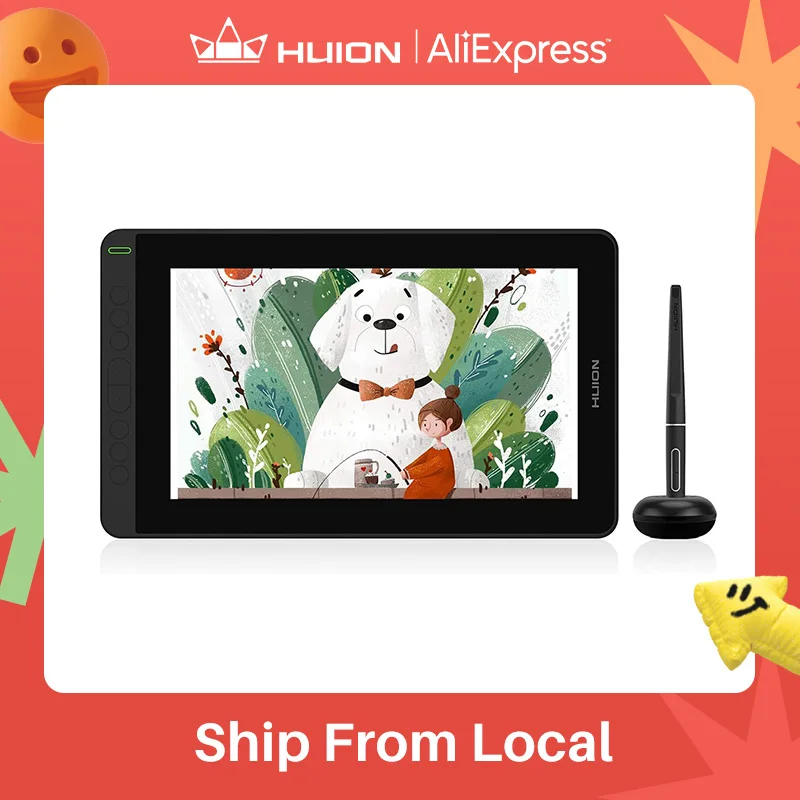 HUION Kamvas 12 11.6 Inches Drawing Monitor Digital Graphics Tablet With ±60 Tilt 120%sRGB support Andriod phone