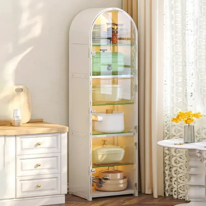 Multi-functional Arched Storage Cabinets Kitchen Furniture Sideboards Floor-standing Multi-layer Pots and Bowls et Cabinet