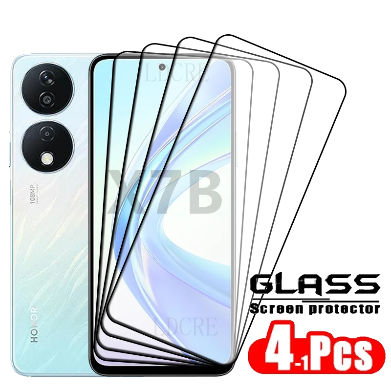 4 Pezzi Per Vetro Honor X7B Per Honor X7B Vetro Temperato Protettivo Full Glue Cover 9H Hd Screen Protector Huawei Honor X7B Glass