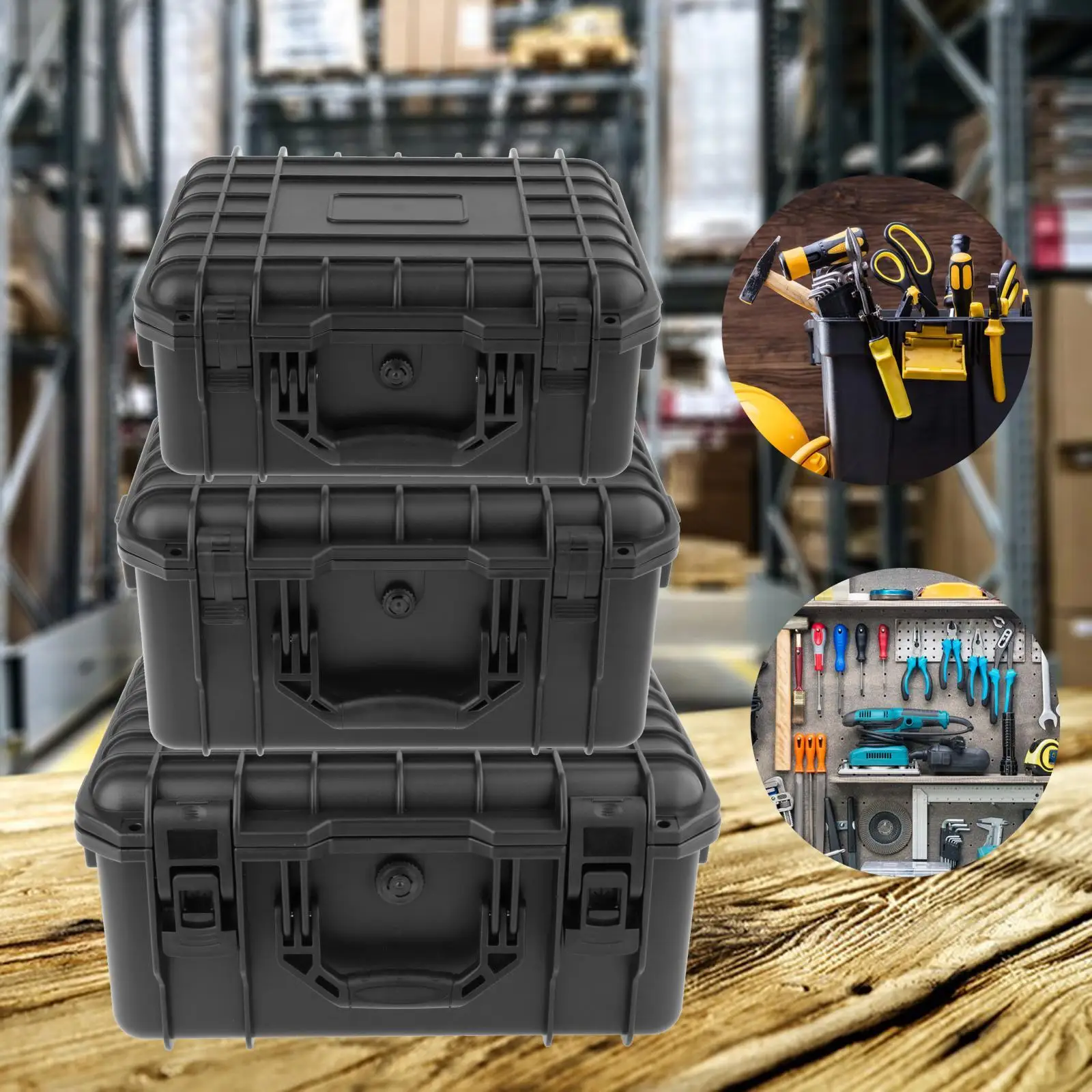 Multipurpose Protective Box W/ Sponge Waterproof Suitcase Anti Impact Shockproof Universal Storage Case for Outdoor Workplace 4