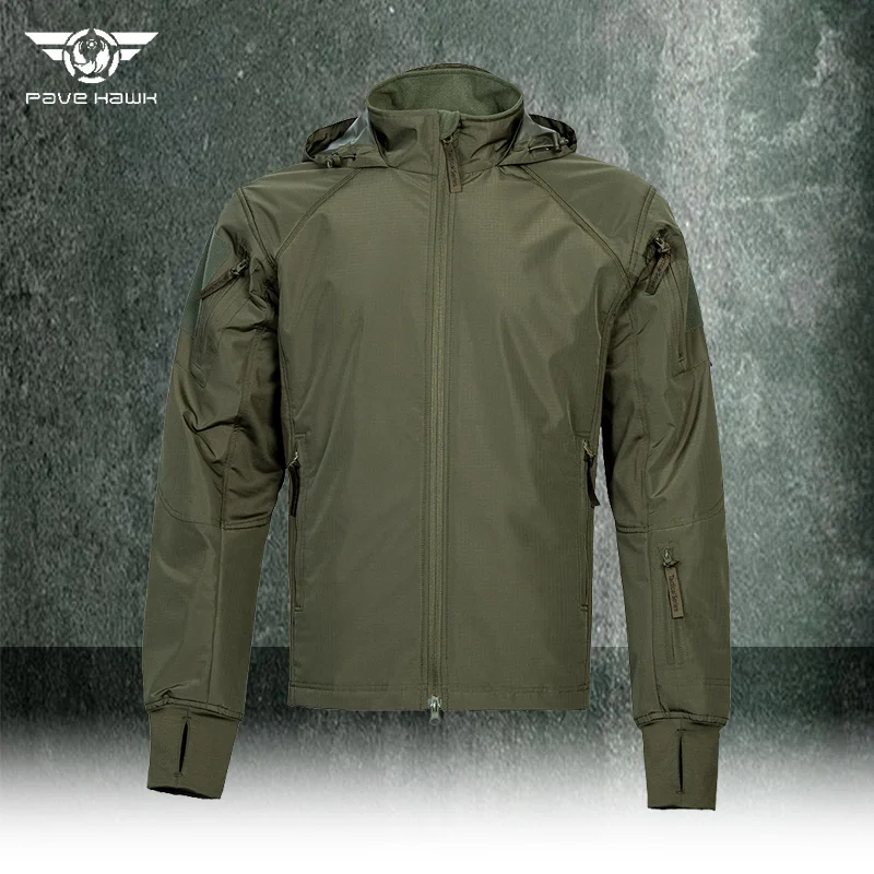 

Tactical Hooded Jacket Men Military Water-repellent Storm Suit Autumn Winter Warm Windproof Coat Outdoor Hiking Camping Top Male
