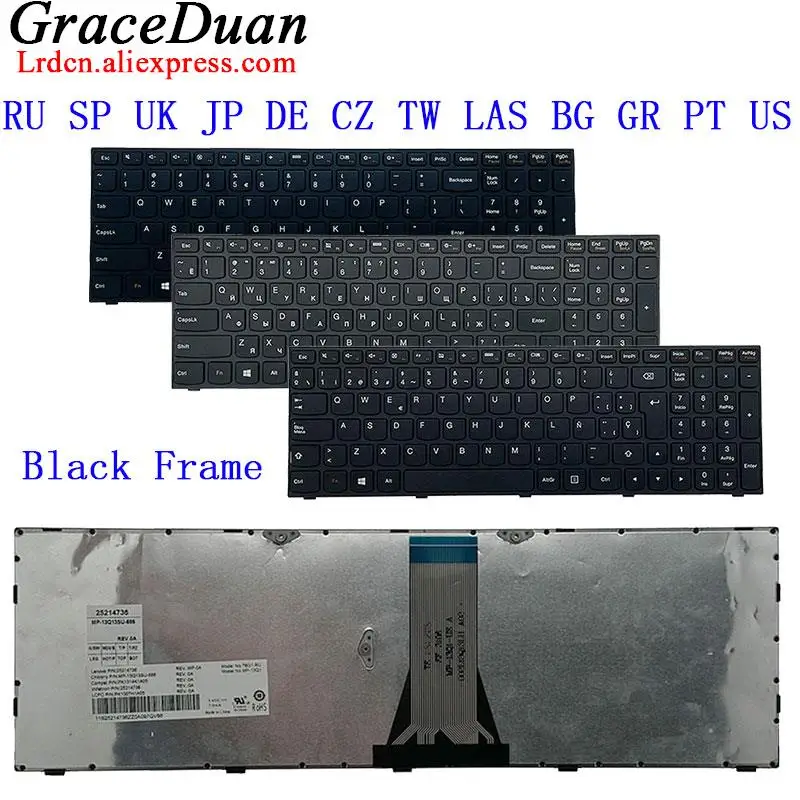 Tastiera Con Cornice Nera Per Lenovo G50 G51 G70 B50 B51 B71 Z50 Z51 Z70 E50 E51 N50 M50 30 35 45 50 70 80 300 500 305 15Isk Laptop