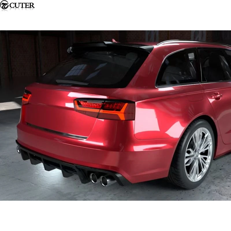 Sport Rear Spoiler Diffuser W/Pipes suitable for AUDI A6 C7 (4G) Sedan  Avant Pre-Facelift 2012-2015 