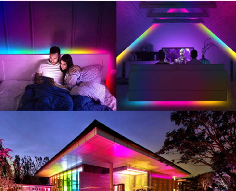WS2811 RGB IC Fließendes Wasser Fließende Streifen Lichter DC 24 V 5050 60 Leds RGBIC Flexible Band RF Touch Fernbedienung LED Beleuchtung – Detail 15