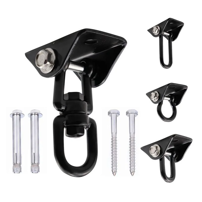 SUS304 Hammock Hanging Kit Hardware Heavy Duty 1200lbs Capacity Hanging Hooks Porch Yoga Swing Chair Ceiling Plate Black 6