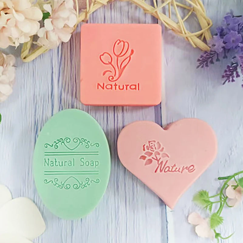 English Flora Natural Plant Pattern Transparent Acrylic Handmade Soap Stamp