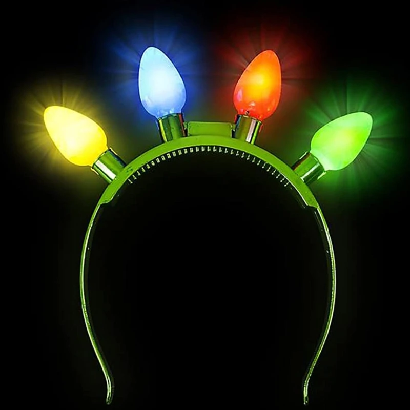 1 Pieces Christmas New Year Eve LED Headband with Festive Christmas Flashing LED