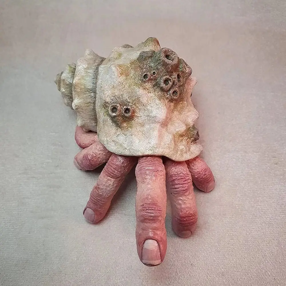 Finger Toy Realistic Resin Finger Crab Simulation Conch Shell Parasitic Finger Crab Colorful Snail Hermit Crab Toys Kid Gift