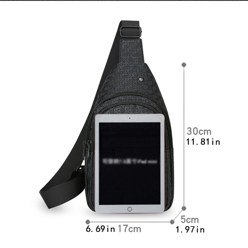 Men's large capacity chest bag, adjustable shoulder strap, hands-free, suitable for outdoor sports during commuting and travel