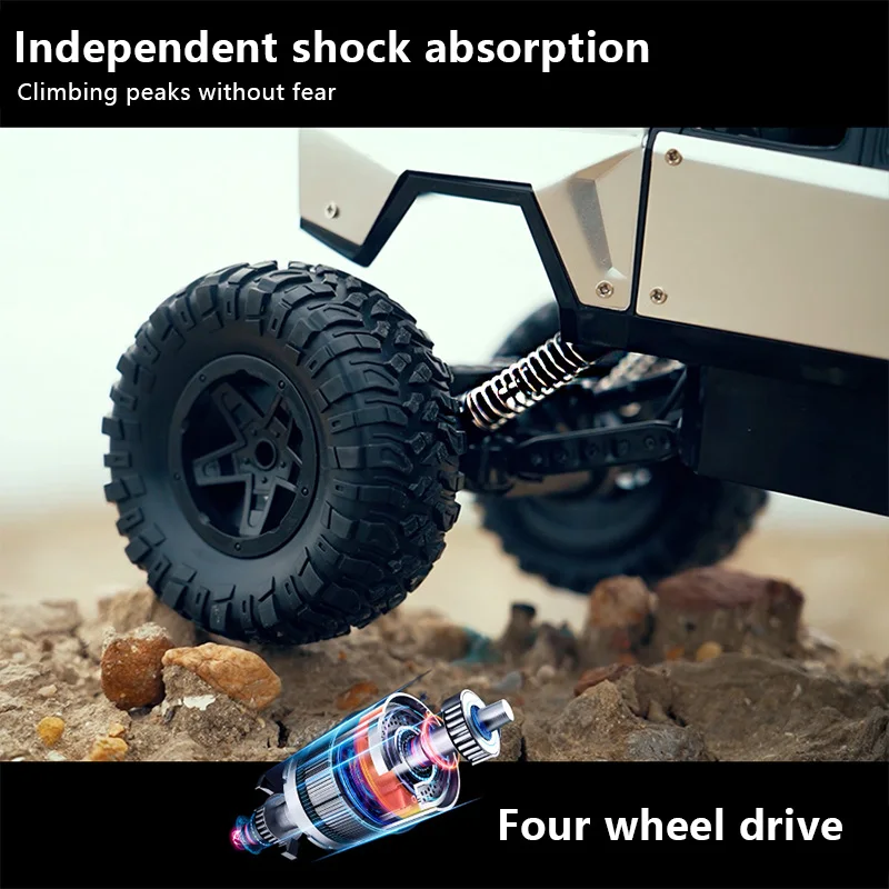 Alloy RC Car Pickup High Speed Shock Absorption 4WD Offroad Climbing Handle Car Boy Toy 4