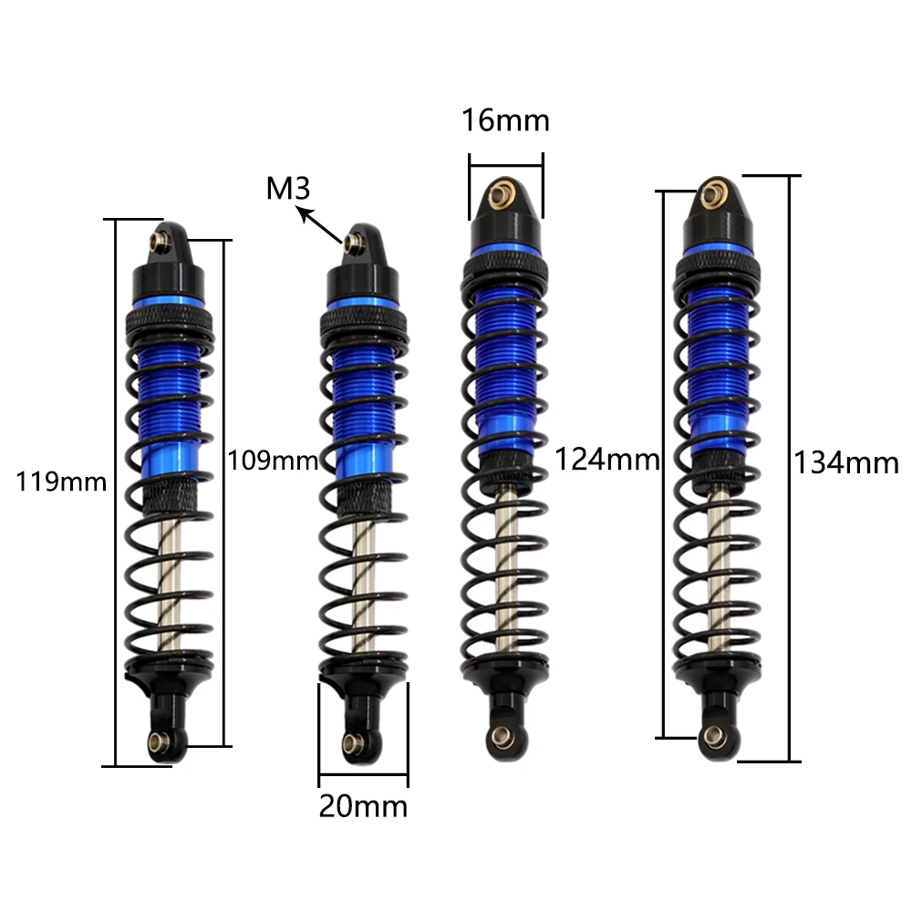 

4pcs Metal Front and Rear Shock Absorber Damper for 1/10 Arrma SENTON Granite Typhon Big Rock RC Car Upgrade Parts